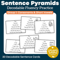 Decodable Sentence Fluency Pyramids Set 1 Consonants and Short Vowels