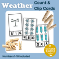 Weather Themed Count and Clip Cards
