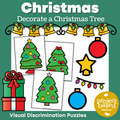 Build a Christmas Tree Visual Discrimination & Listening Comprehension Puzzles