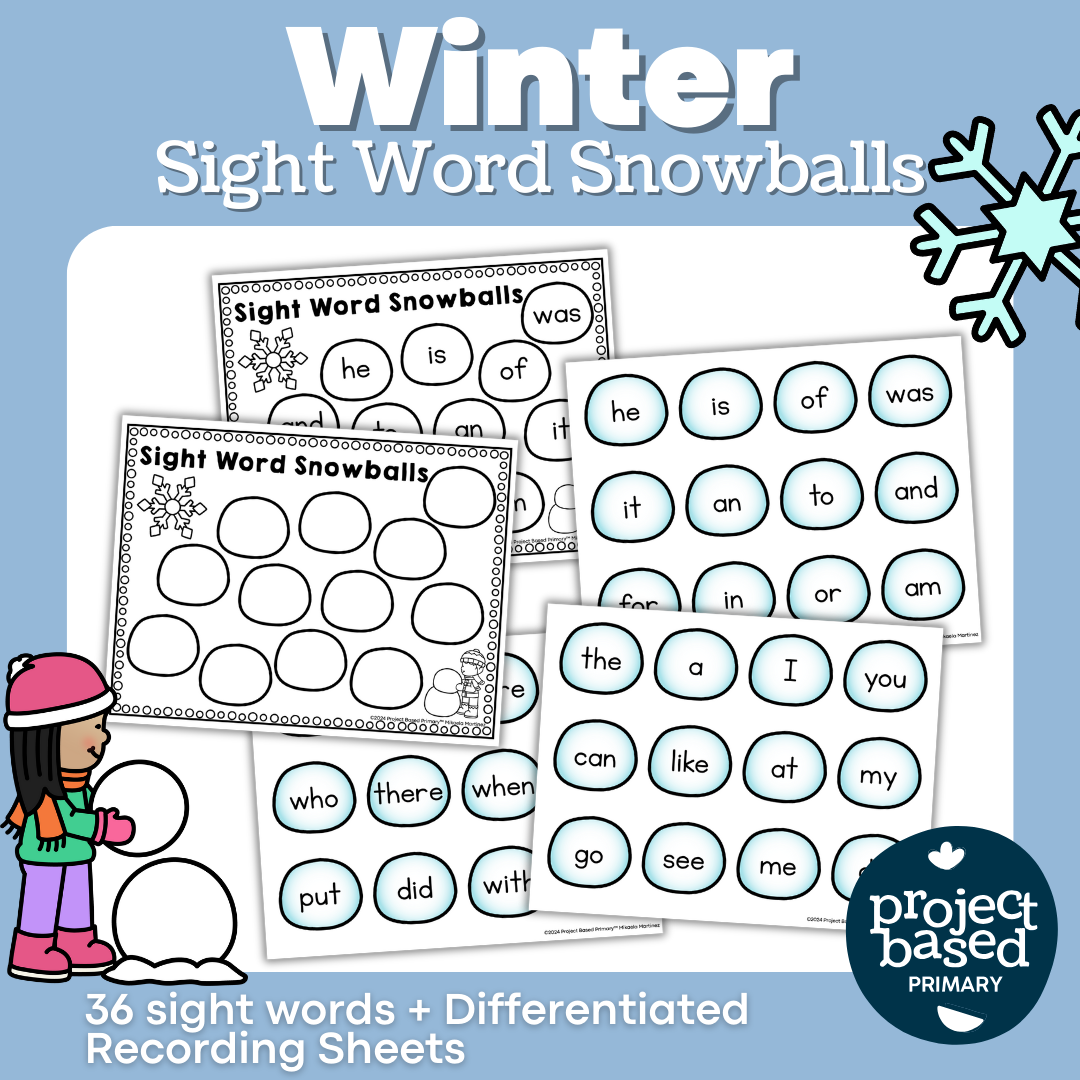 Winter Sight Word Snowballs