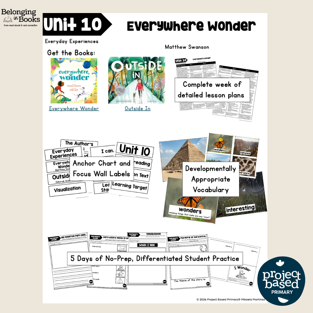 Everywhere Wonder Belonging in Books™ Reading Comprehension Week-Long Unit
