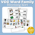 VCC Word Family Rhyming Sort