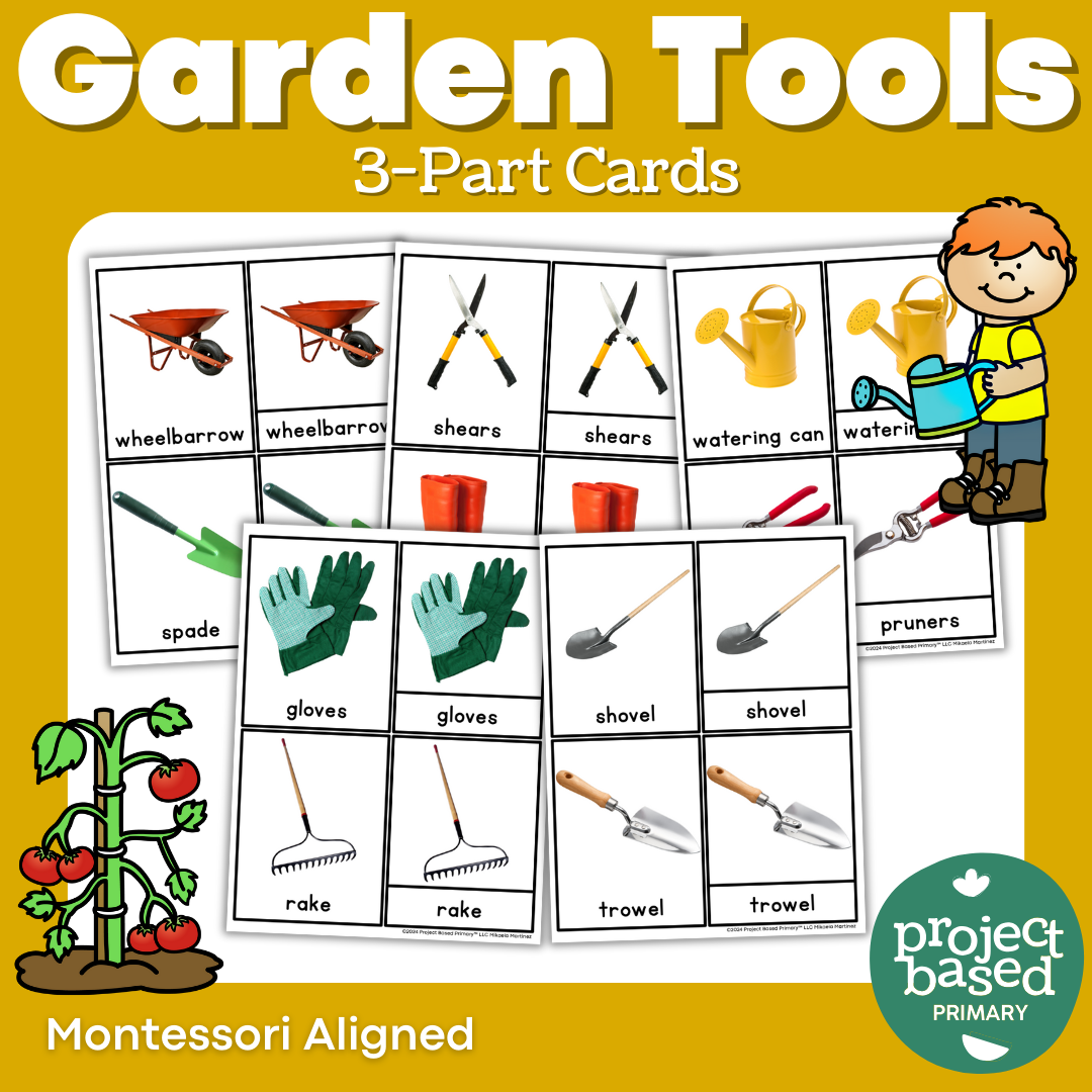 Garden Tools 3 Part Cards
