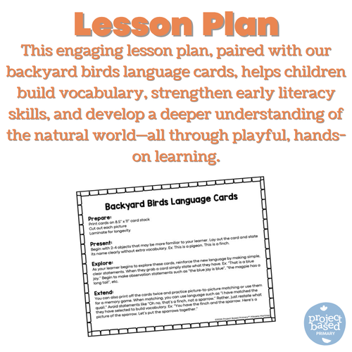 Backyard Birds Language Matching Cards (Montessori Aligned)