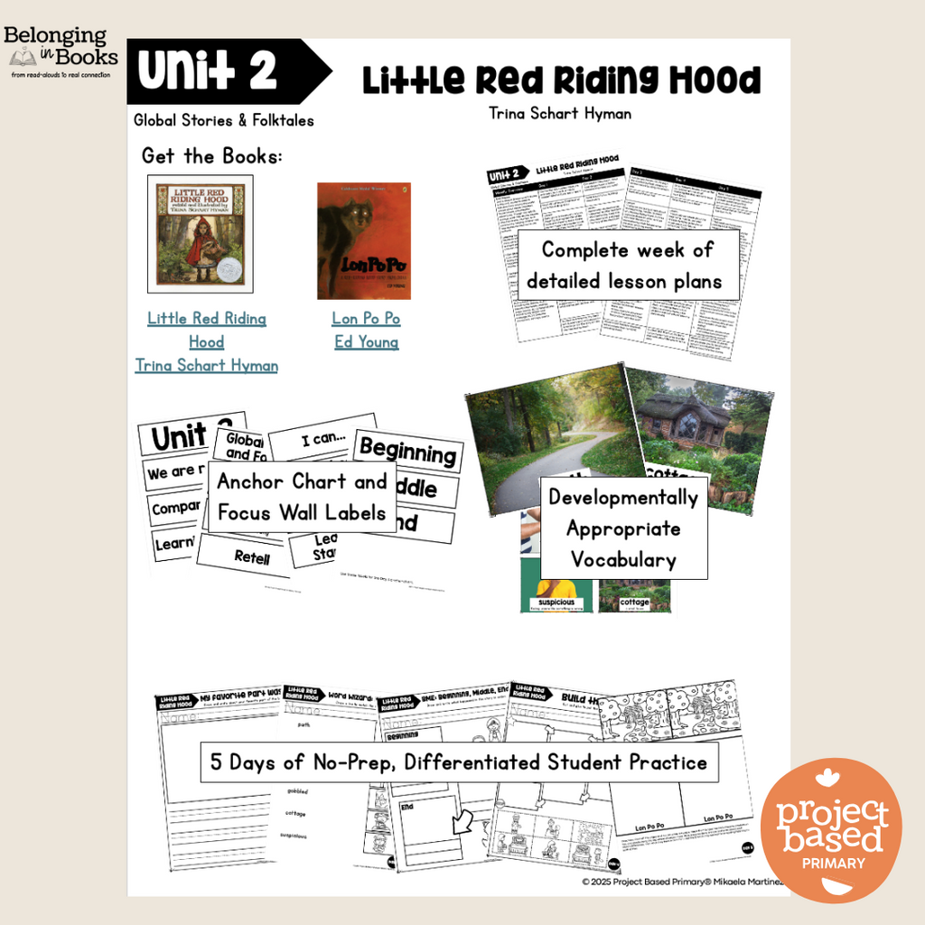 Little Red Riding Hood Belonging in Books™ Reading Comprehension Week-Long Unit