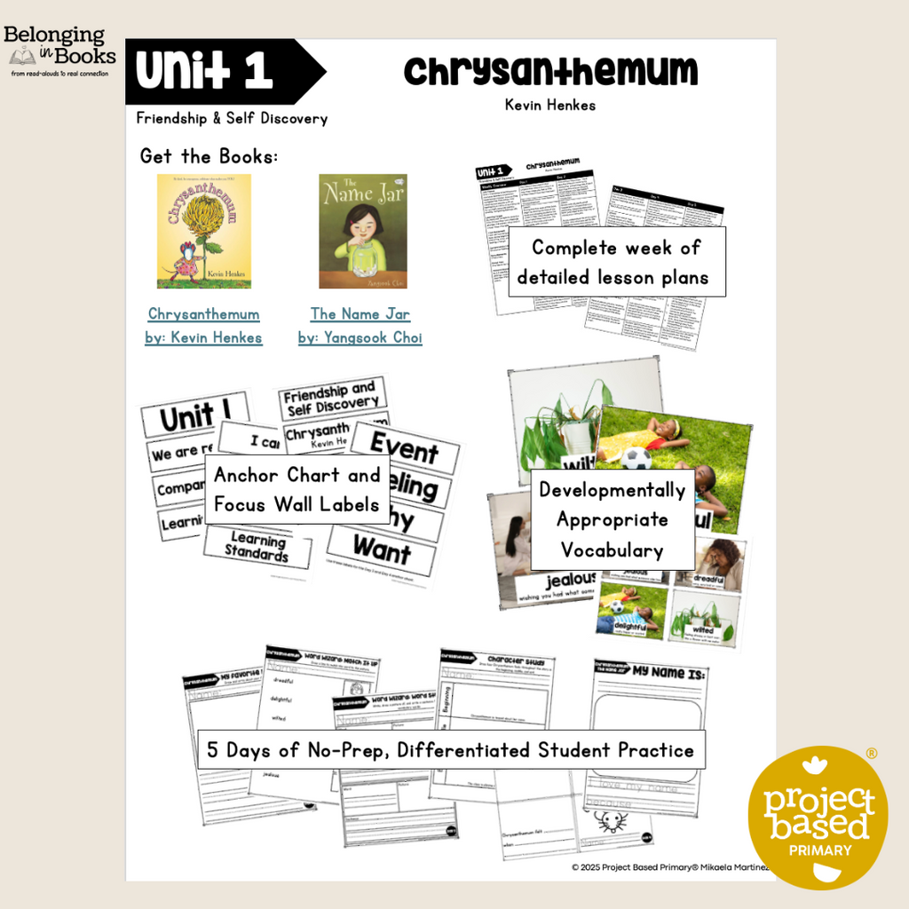 Chrysanthemum Belonging in Books™ Reading Comprehension Week-Long Unit