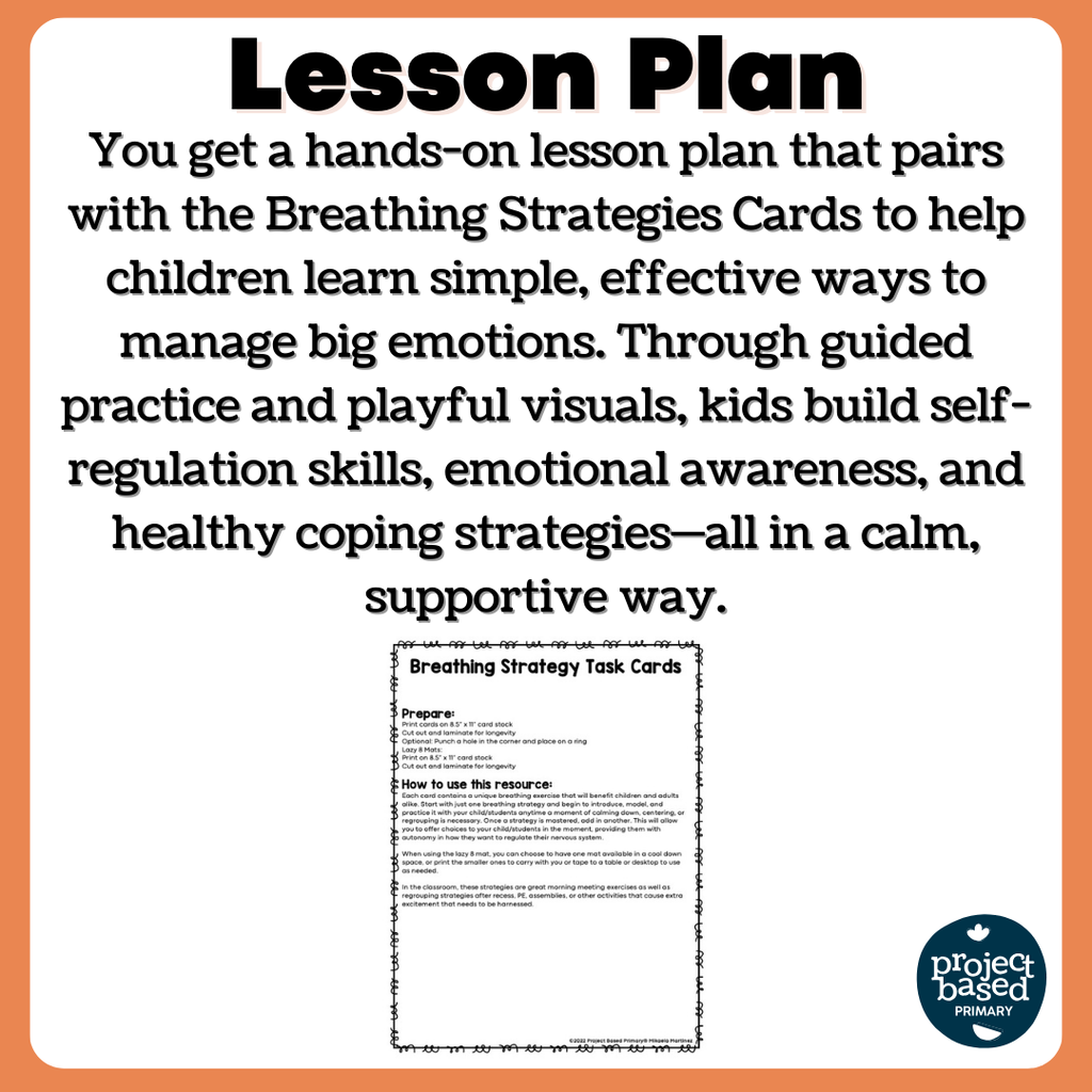 Breathing Strategy/Calm Down Task Cards Social Emotional Learning