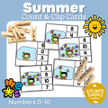 Summer Count and Clip Cards 0-10
