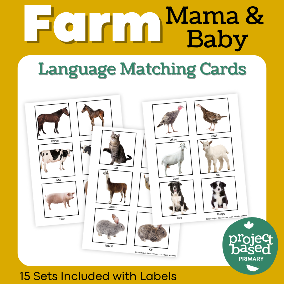 Farm Animal Mama & Baby Animal Matching Cards