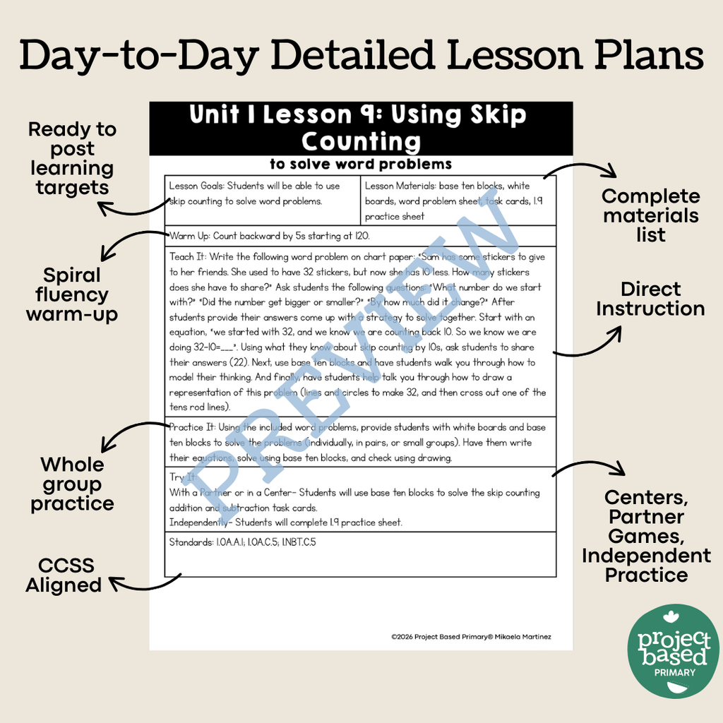 Good at Math® First Grade Unit 1: Numbers to 120