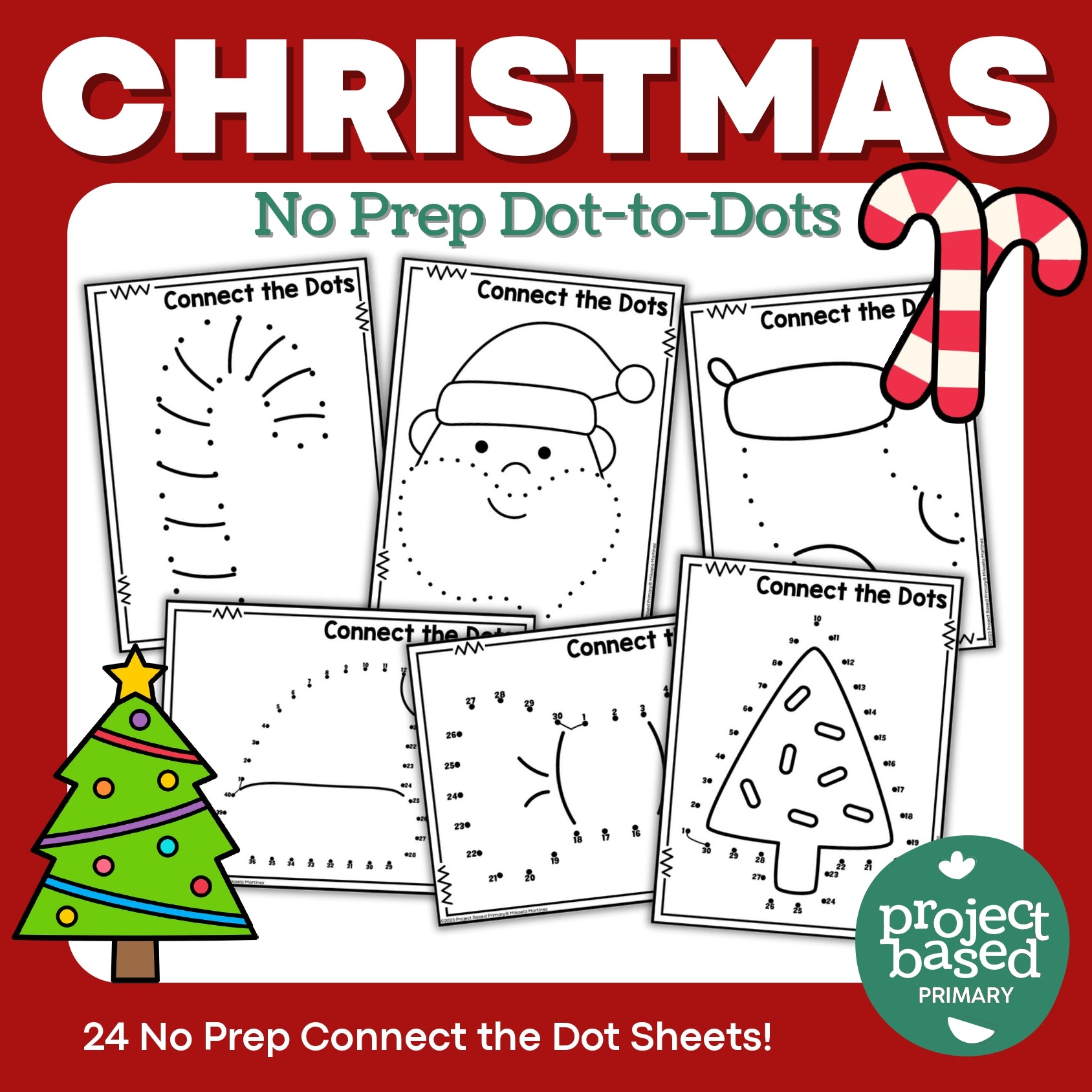 Christmas Dot-to-Dot Connect-the-Dot No Prep Pack