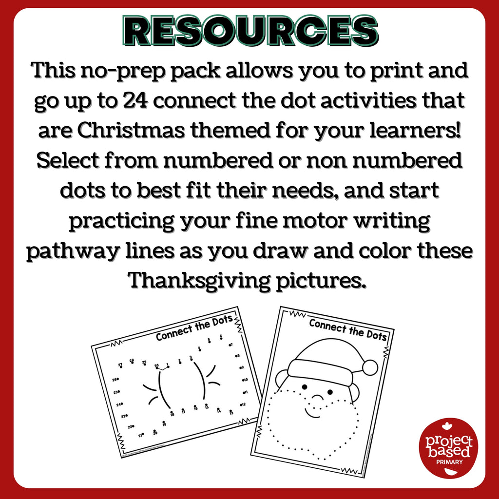 Christmas Dot-to-Dot Connect-the-Dot No Prep Pack
