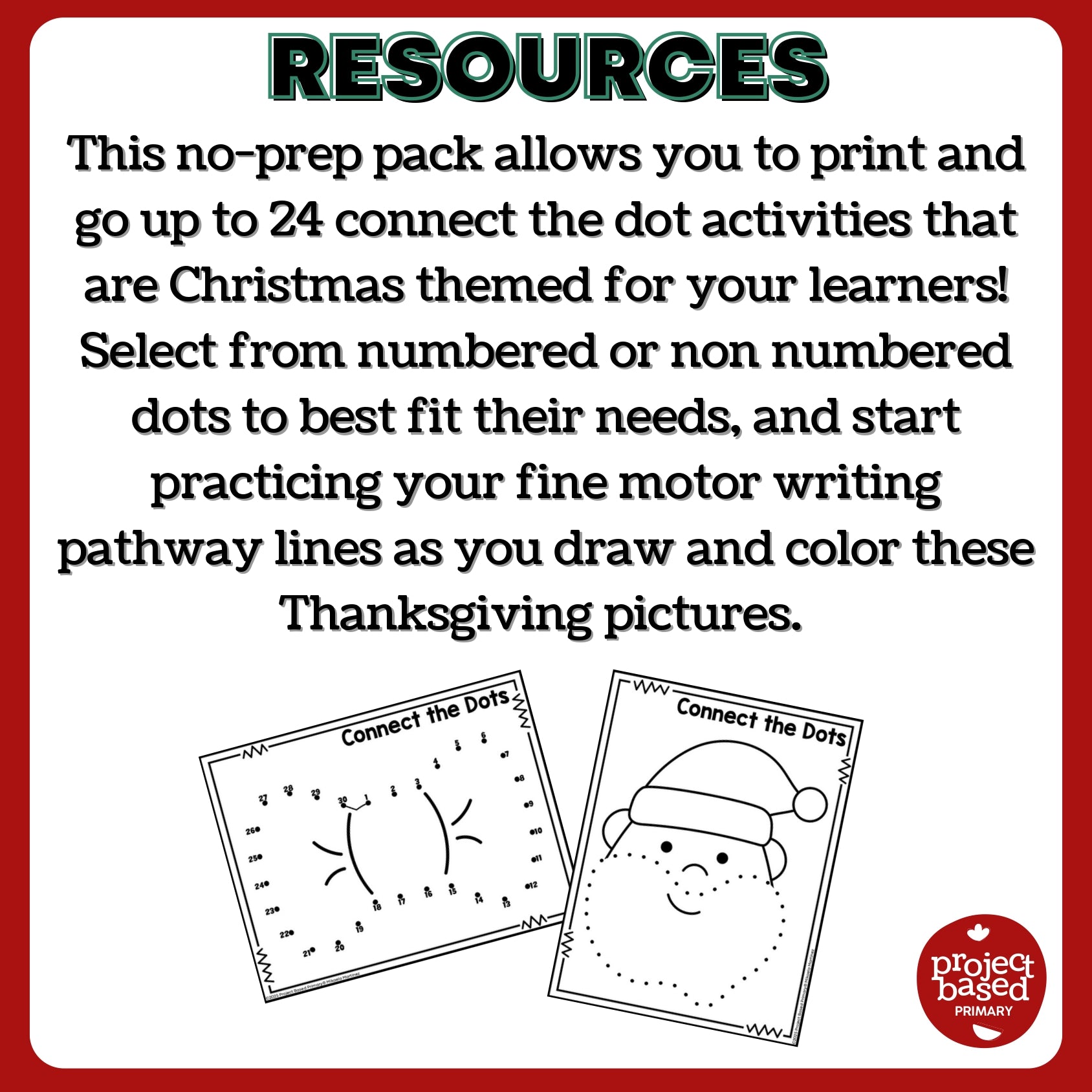 Christmas Dot-to-Dot Connect-the-Dot No Prep Pack
