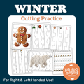 Winter Themed Beginning Cutting and Scissor Skills Practice
