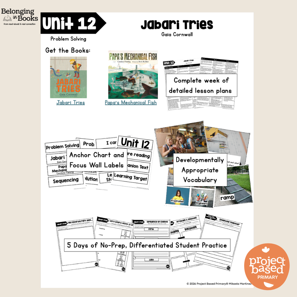 Jabari Tries Belonging in Books™ Reading Comprehension Week-Long Unit