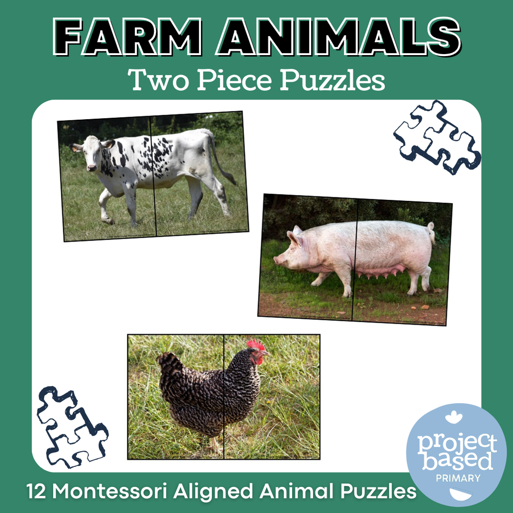 Farm Animal 2 Part Puzzles