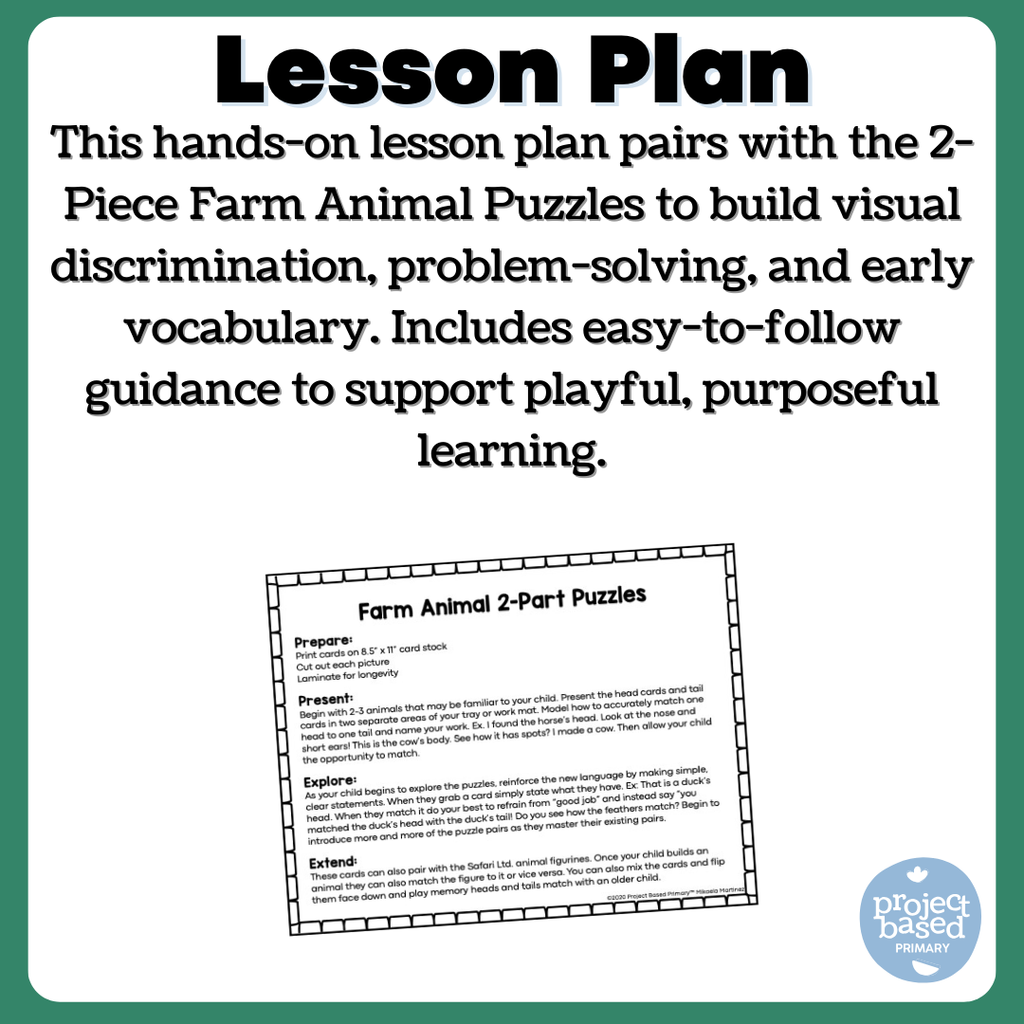 Farm Animal 2 Part Puzzles