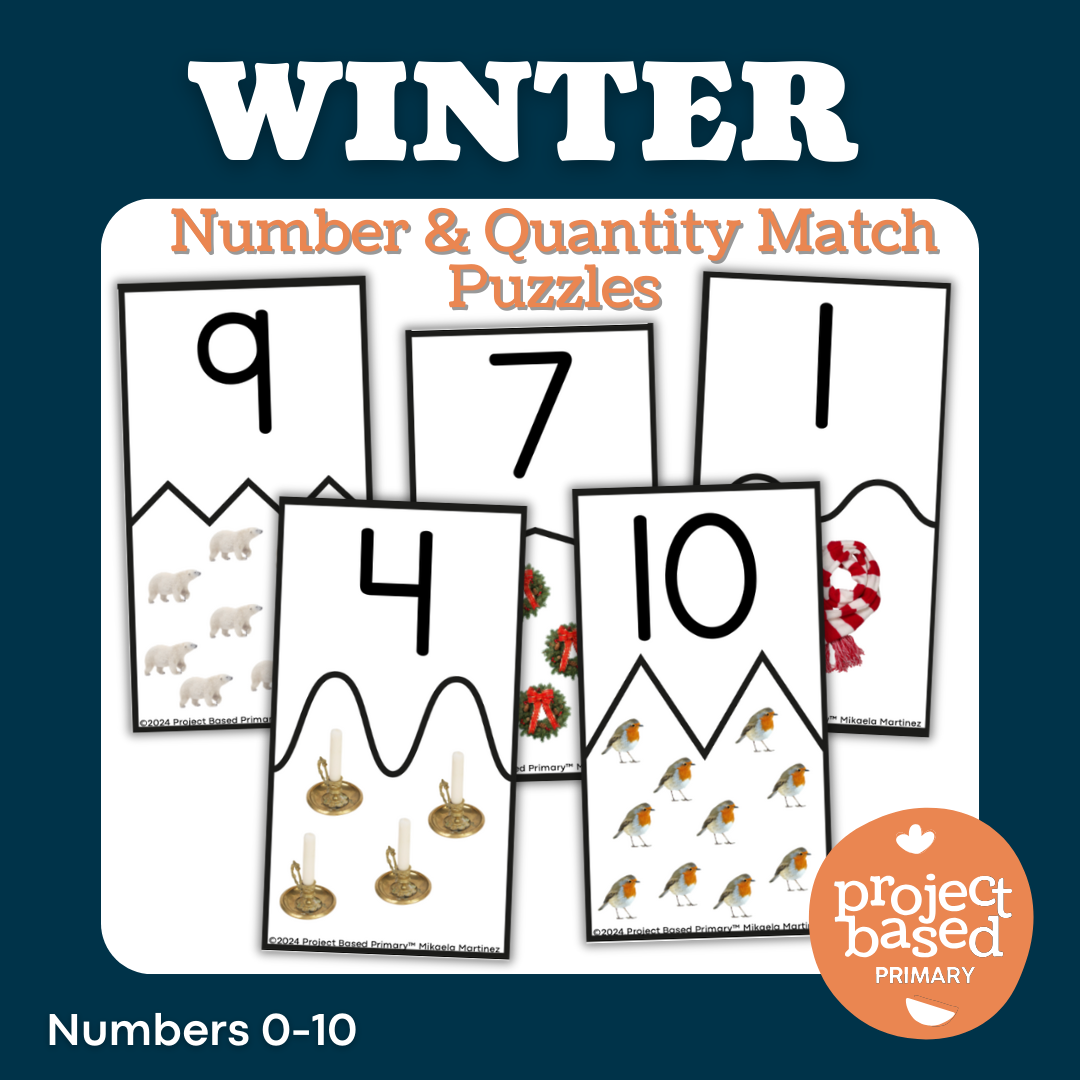 Winter Number and Quantity Match Puzzles