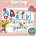 Spring Mystery Words CVC, Blends, and Digraphs