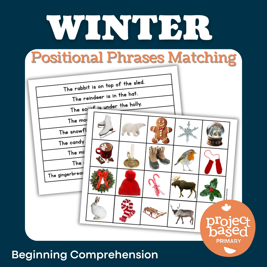 Winter Themed Positional Phrases Game | Prepositions