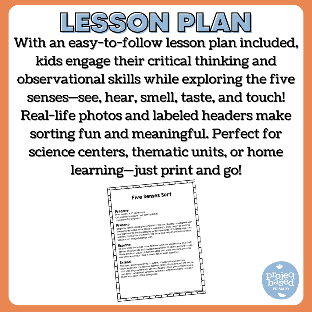 Five Senses Sorting Activity