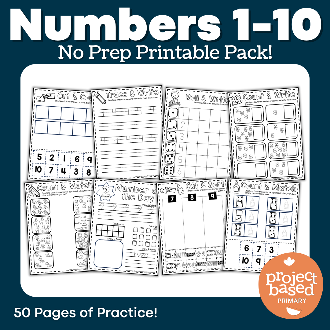 Numbers 1-10 No Prep Printables Pack