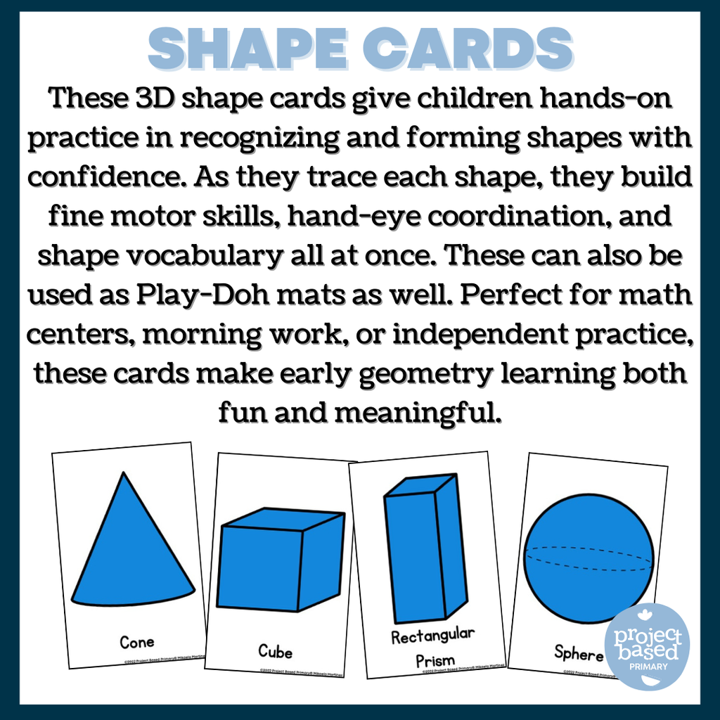 Basic Shape Mat 3D Shape Mats - Posters, Dough Mats, Tracing, Flash Cards โ Project ...