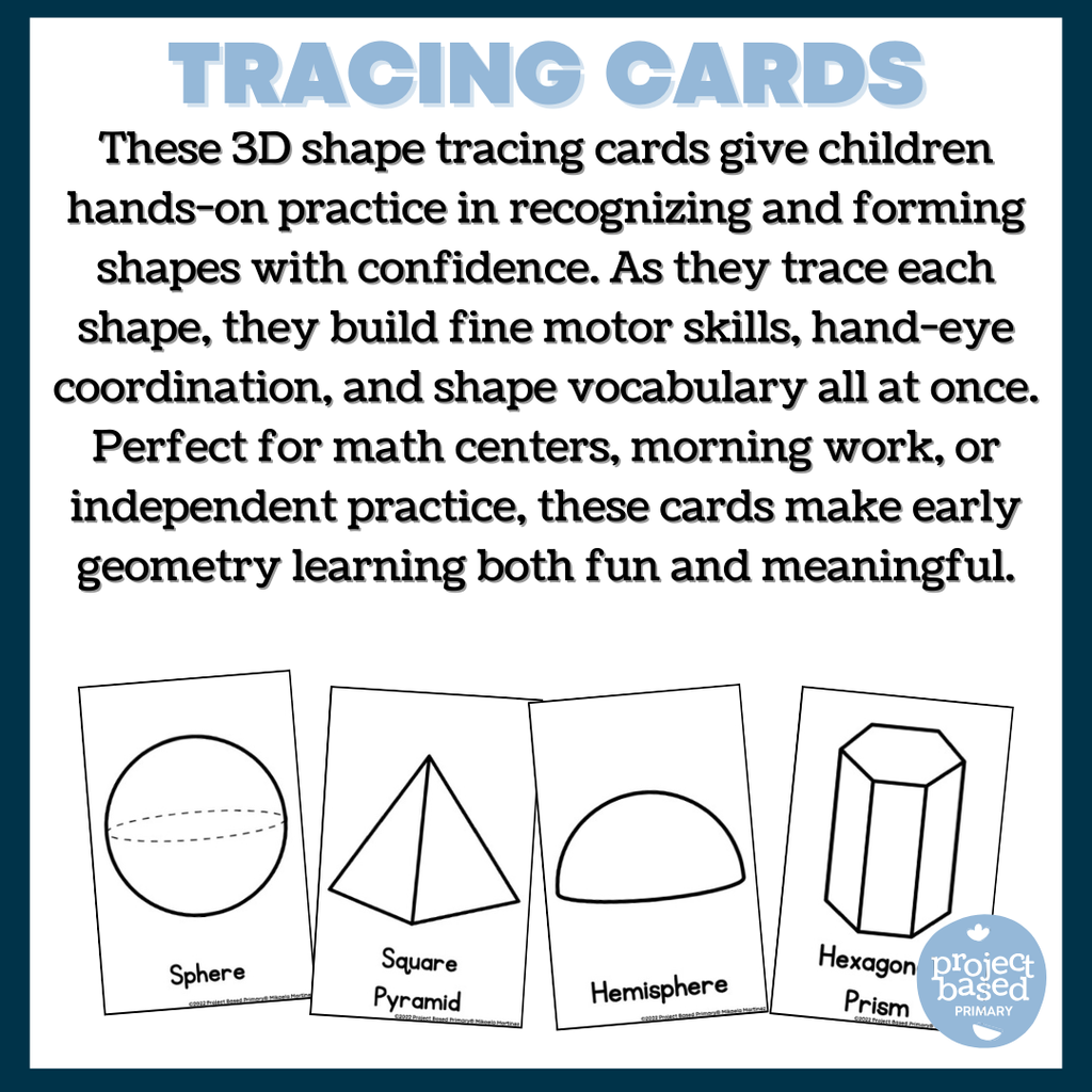3D Shape Mats - Posters, Dough Mats, Tracing, Flash Cards