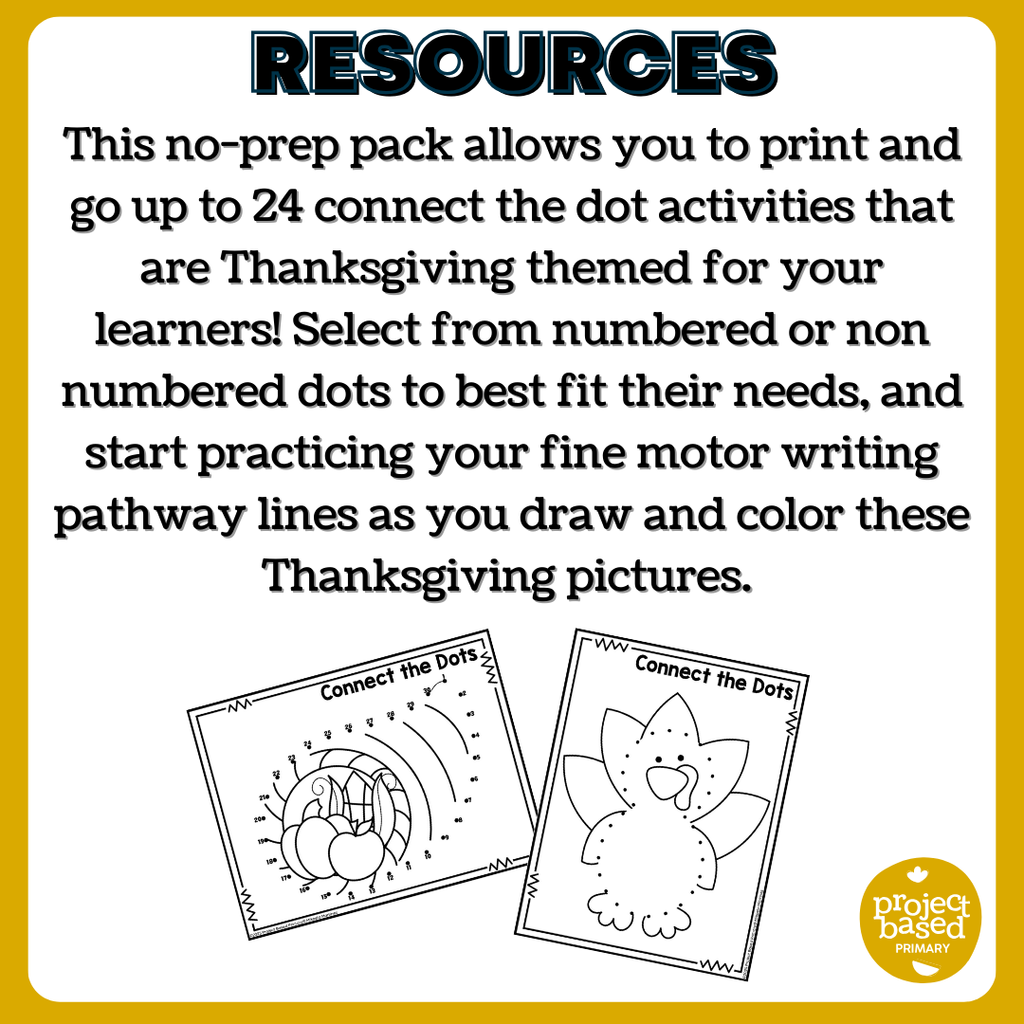 Thanksgiving Dot-to-Dot Connect-the-Dot No Prep Pack