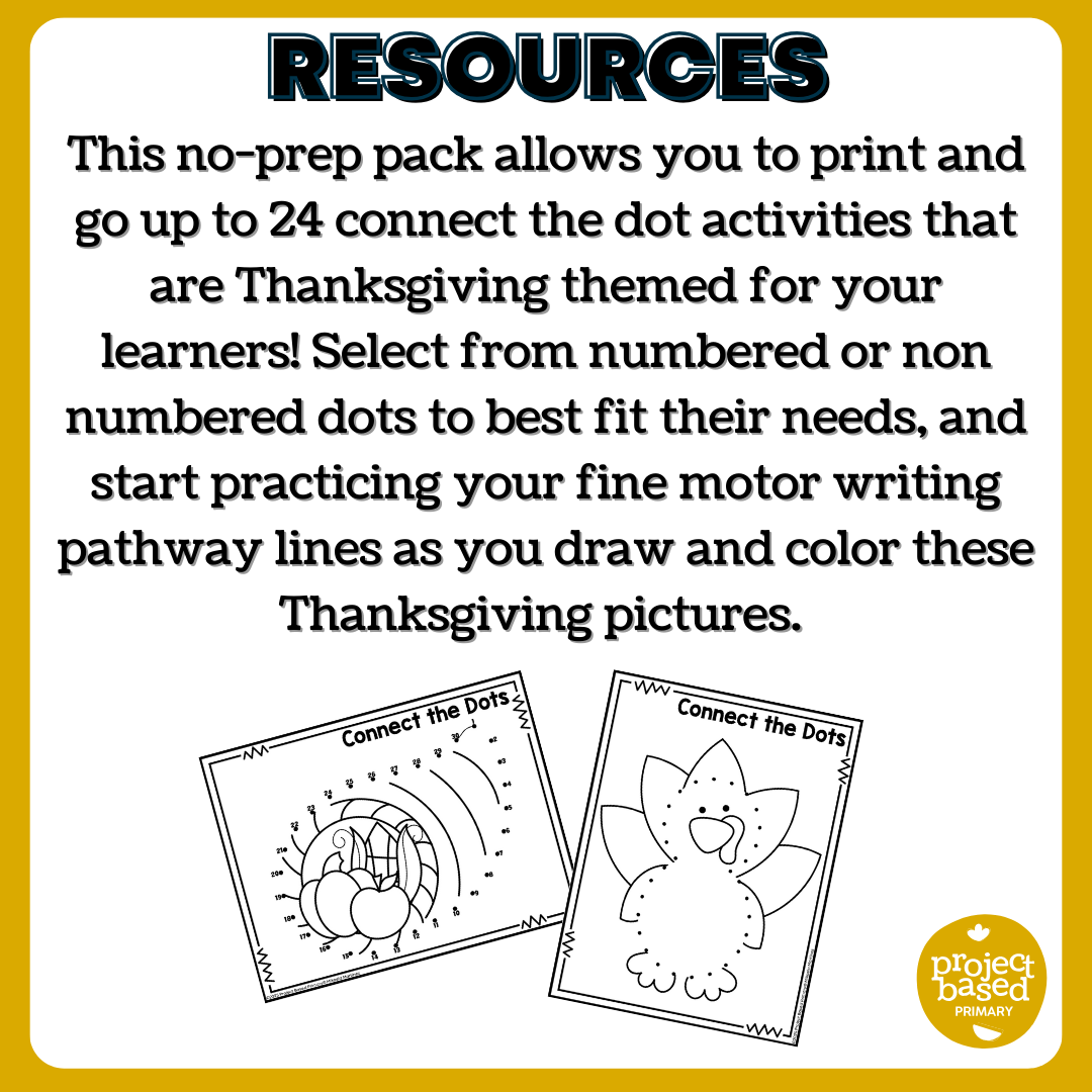 Thanksgiving Dot-to-Dot Connect-the-Dot No Prep Pack