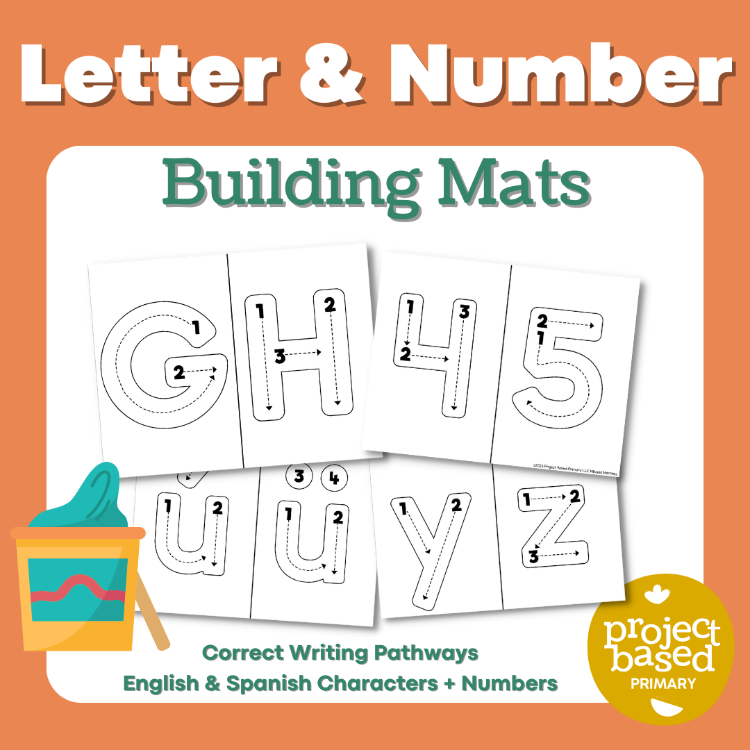 Number & Letter Building Mats English + Spanish Characters