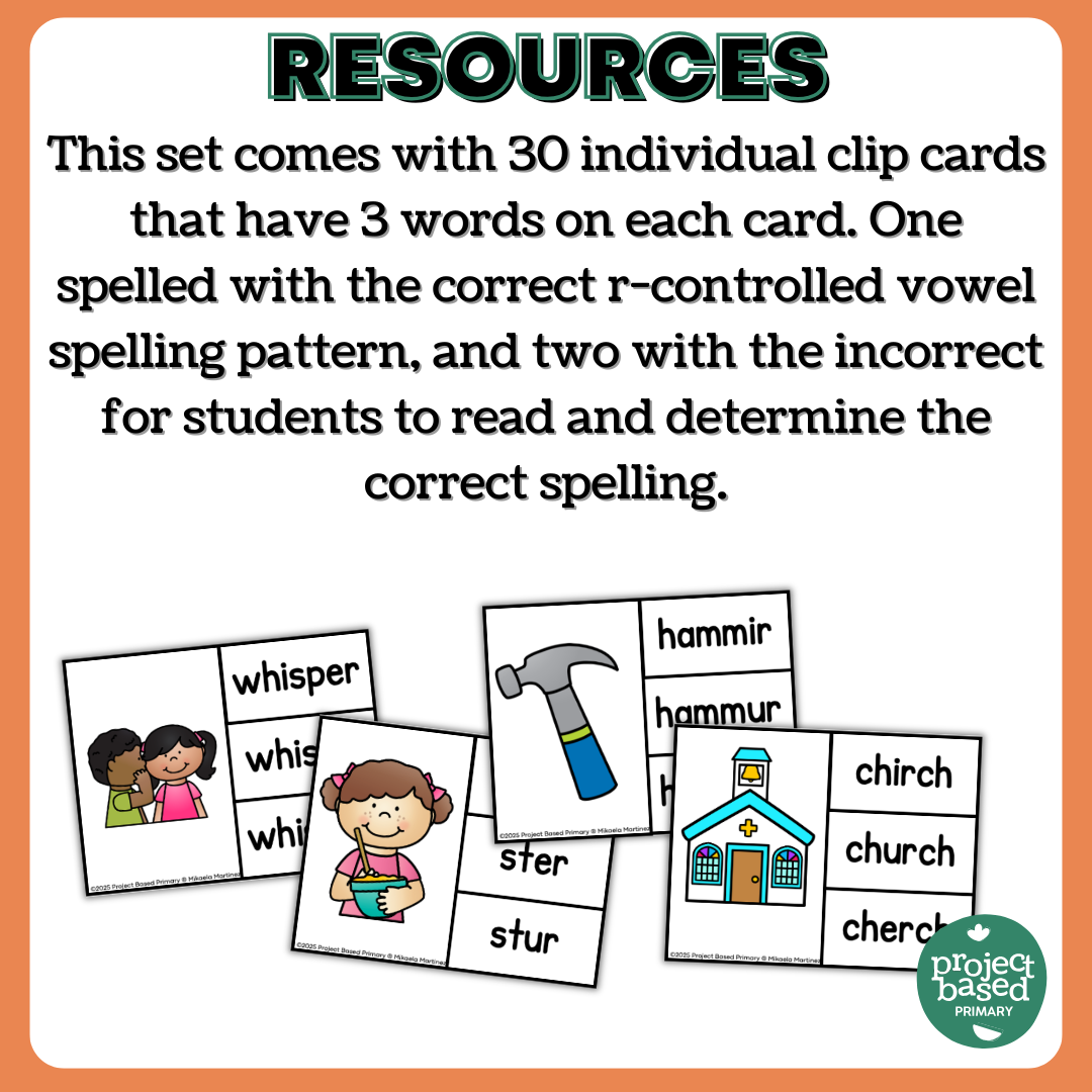 R-Controlled Vowel Clip Cards