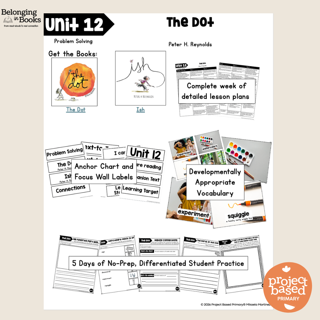 The Dot Belonging in Books™ Reading Comprehension Week-Long Unit