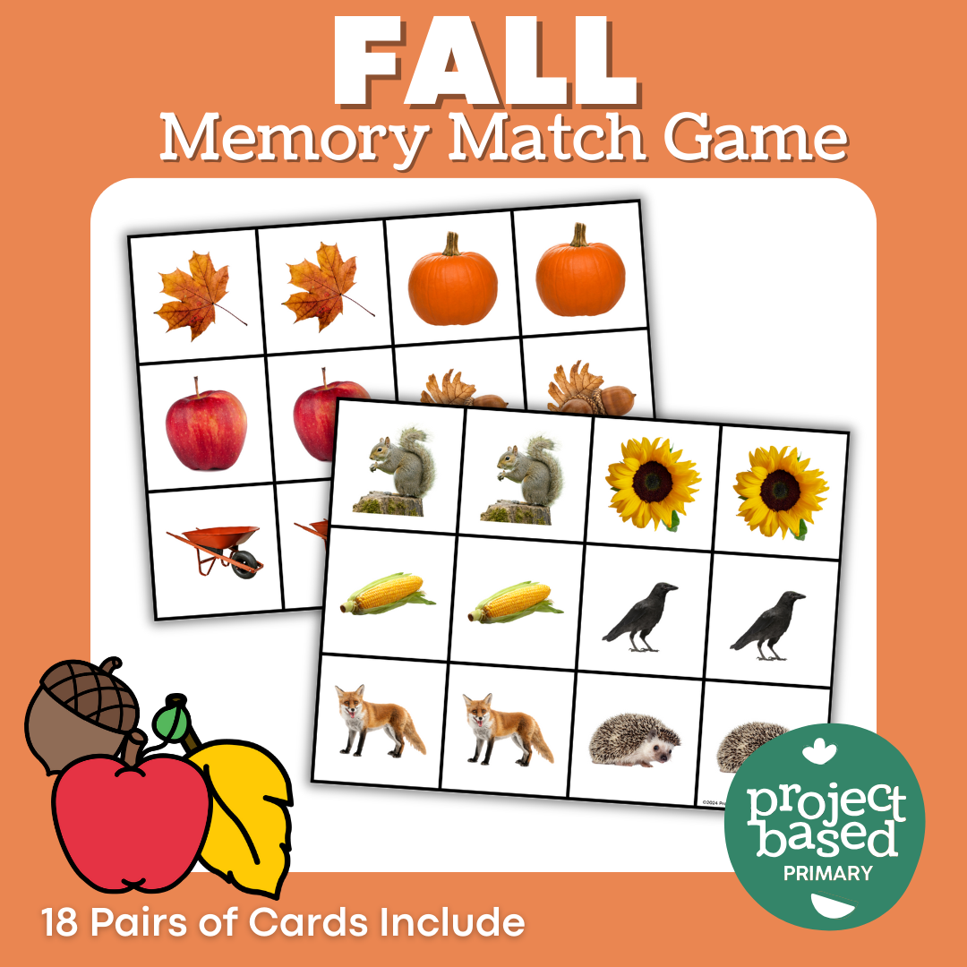 Fall Memory Match Game – Project Based Primary