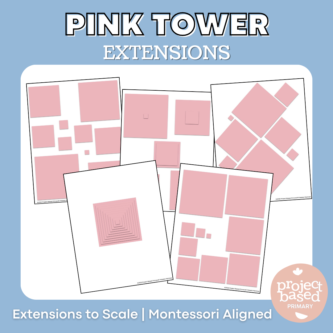 Montessori Pink Tower Extension Cards