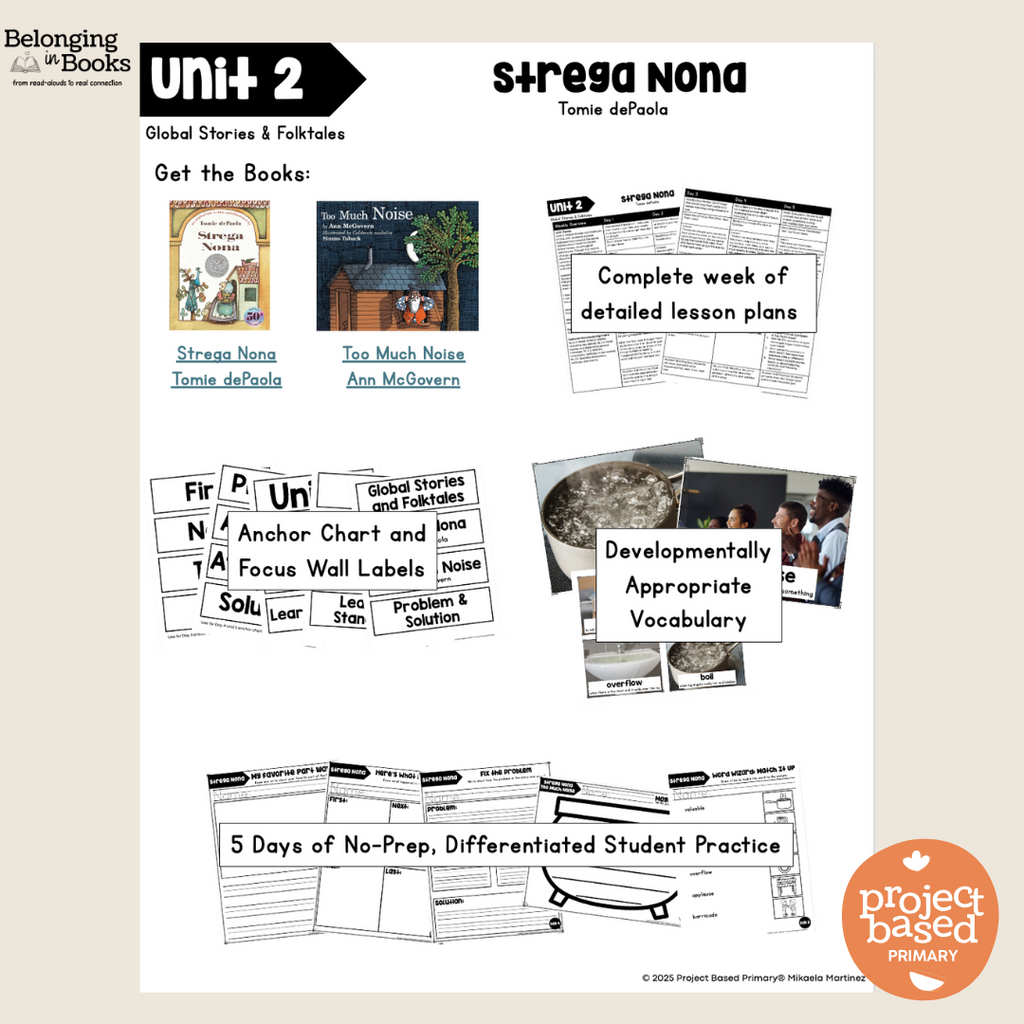 Strega Nona Belonging in Books™ Reading Comprehension Week-Long Unit