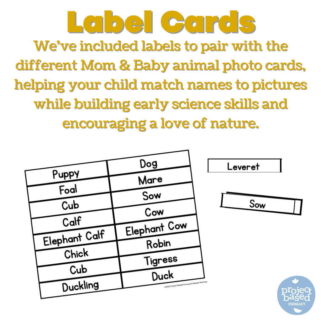 Mom & Baby Animal Matching Cards