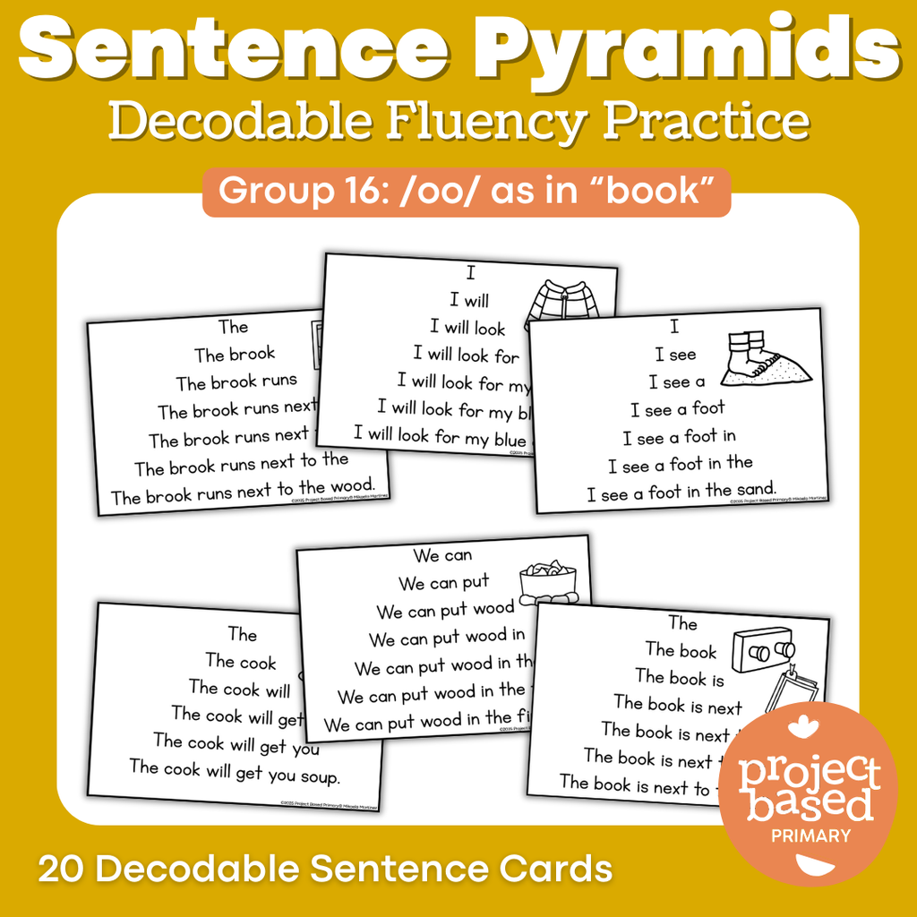 Decodable Sentence Fluency Pyramids Set 16 /oo/ as in "book"