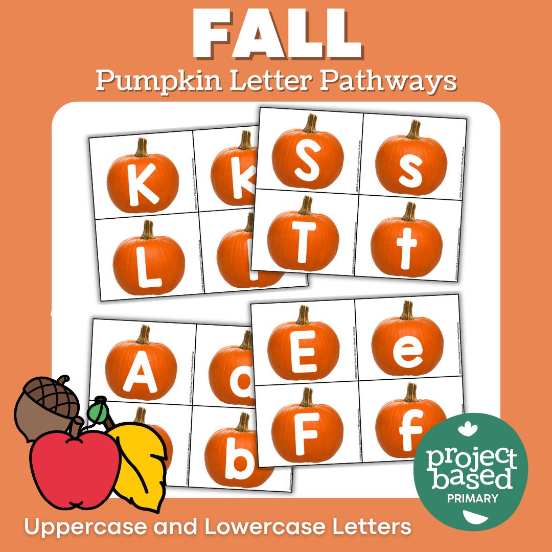 Fall Pumpkin Letter Pathways Uppercase and Lowercase