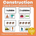 Construction Clap and Count Syllable Sort