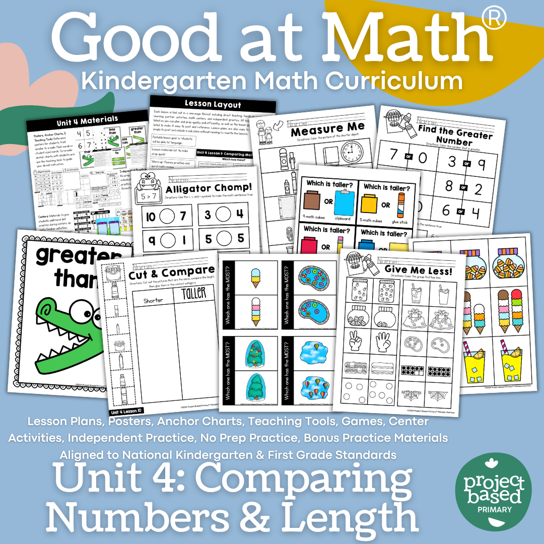 Good at Math® Kindergarten Math Curriculum Unit 4: Comparing Numbers and Length