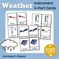 Weather Instrument Montessori 3 Part Cards