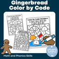 Gingerbread Color by Code Math and Phonics