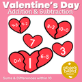 Valentine's Day Add and Subtract Fact Fluency