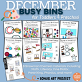 December Busy Bins Toddler - Preschool Low Prep Snowman Themed Centers