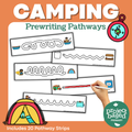 Camping Pathway Tracing Practice Fine Motor Pre-Writing Strips