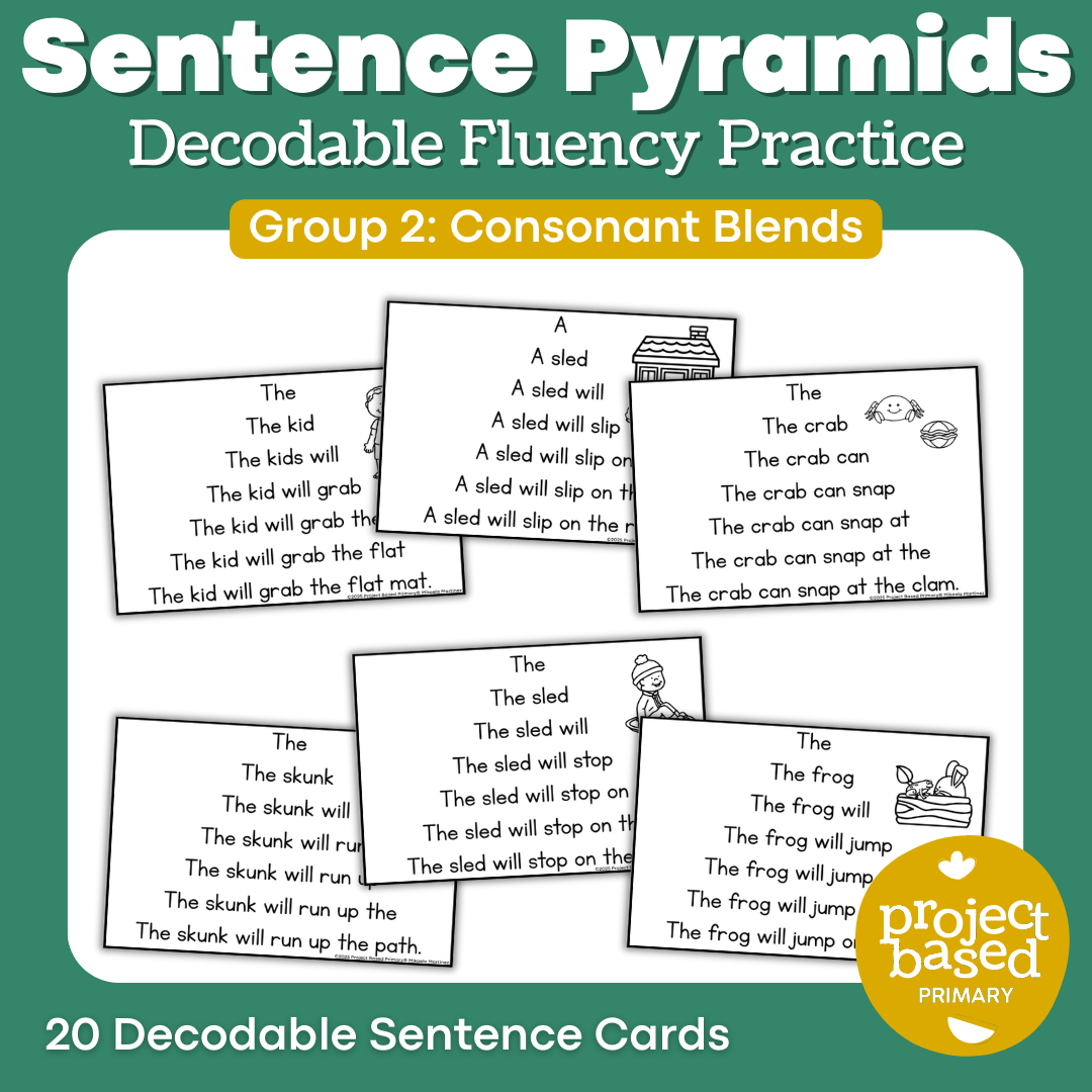 Decodable Sentence Fluency Pyramids Set 2 Consonant Blends