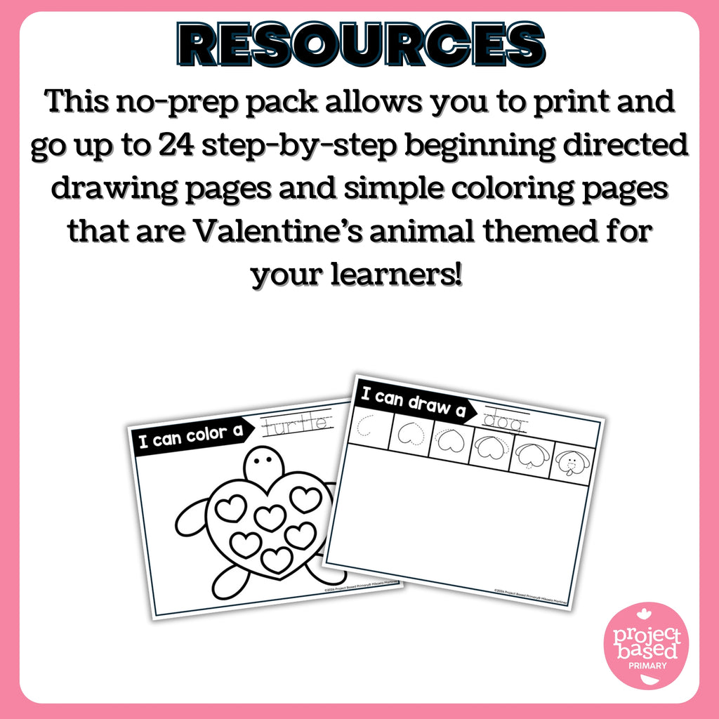 Valentine's Day Beginning Directed Drawing and Coloring