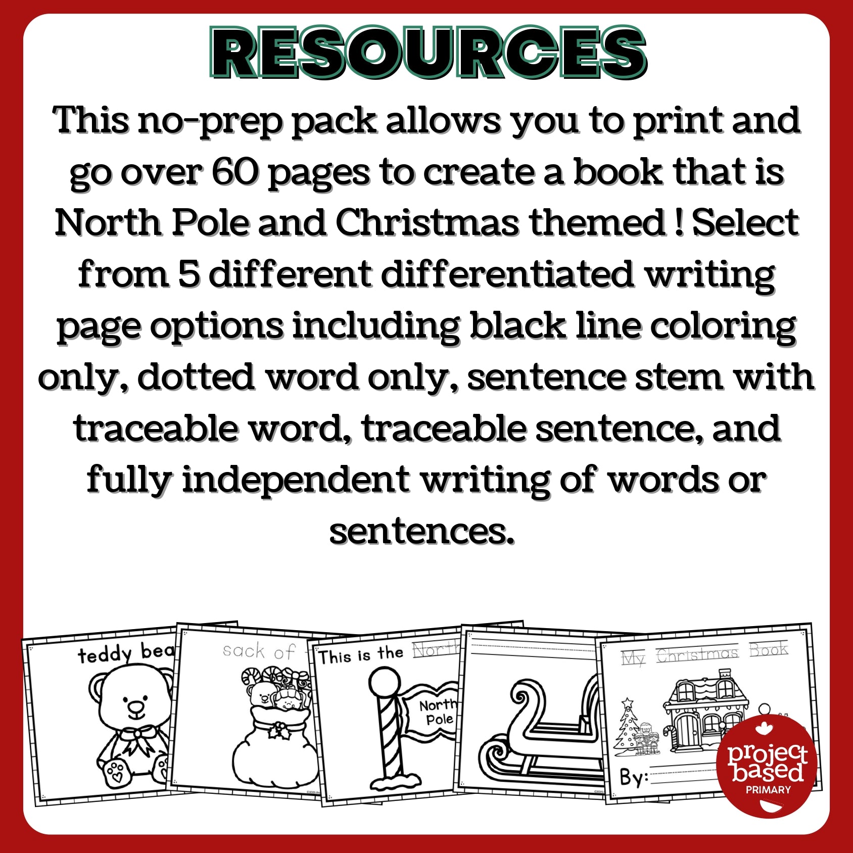 Christmas Vocabulary Books No-Prep and Differentiated