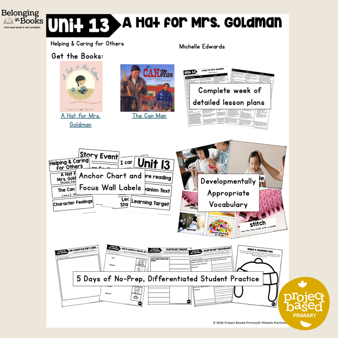 A Hat for Mrs. Goldman Belonging in Books™ Reading Comprehension Week-Long Unit